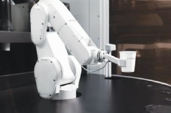 Gordon the robot makes the coffee