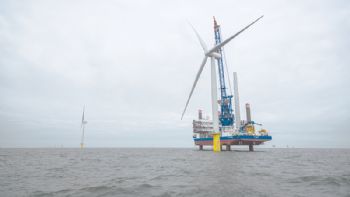 Last turbine at Dudgeon offshore wind farm 