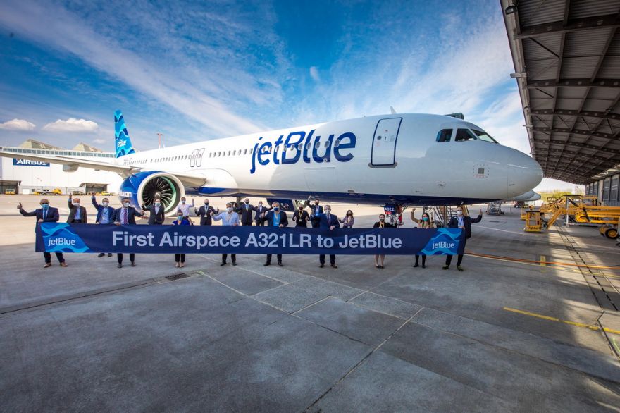 JetBlue receives first Airbus A321LR with new Airspace interior