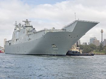 LHD ship shines on Australia Day