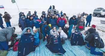 NASA astronauts land in Kazakhstan