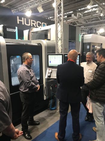 Five-axis array on Hurco stand at MACH