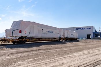 First CalTrain car bodies roll into Stadler centre