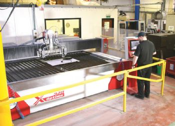 Water-jet cutting at Hobbs Precision Engineering