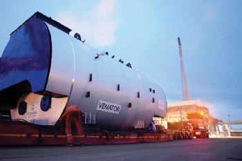 Giant high-efficiency boiler arrives at plant