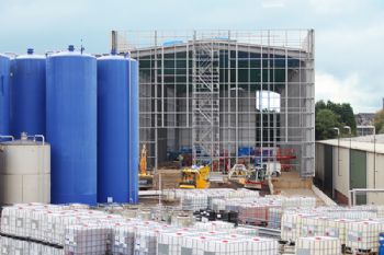 Raw materials warehouse under construction