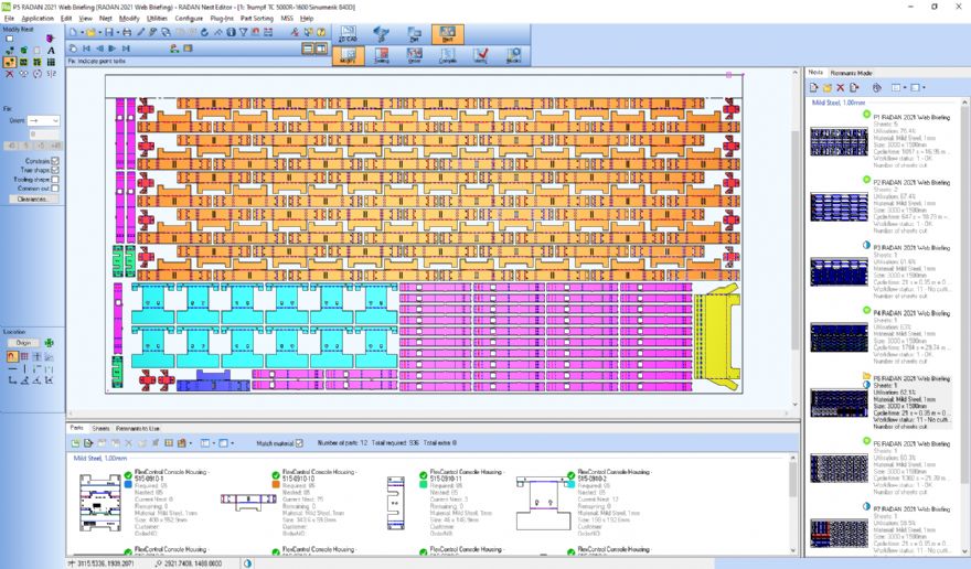 Software optimises nesting for punching machines