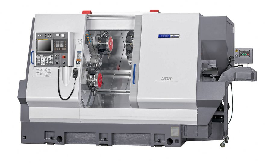 Triple Y-axis turret lathe has 80mm bar capacity