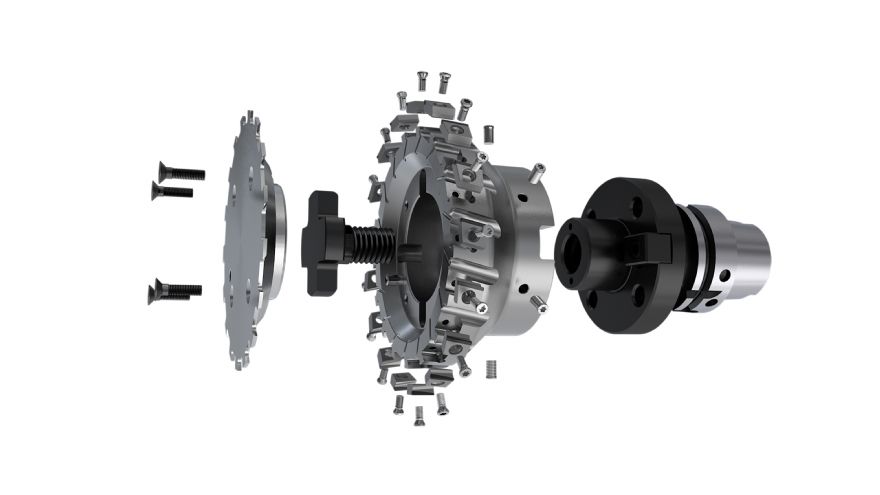 New face milling cutter with suction effect