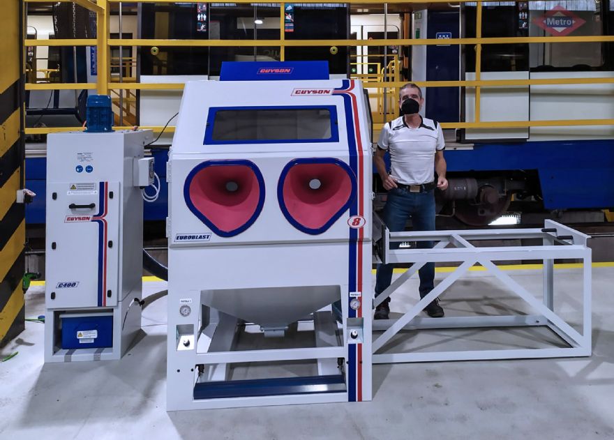 Guyson blast cabinet selected by Metro Madrid