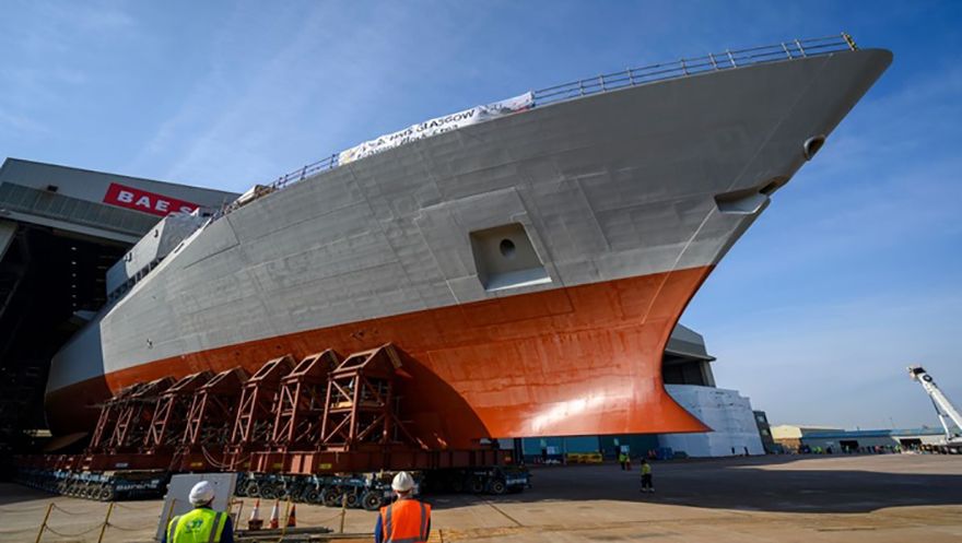 HMS Glasgow takes a bow at Scottish shipyard 