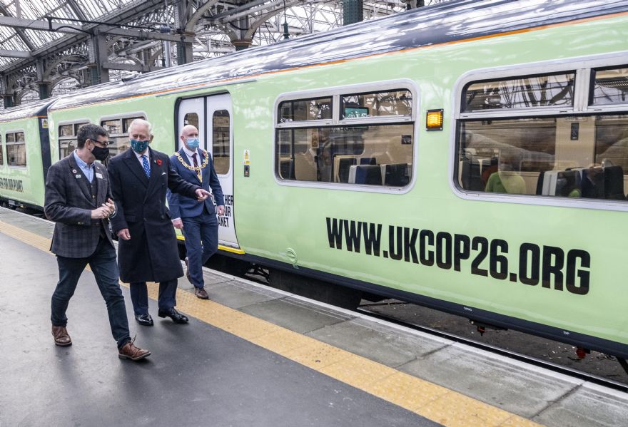 HRH The Prince of Wales inspects alternative-fuel trains