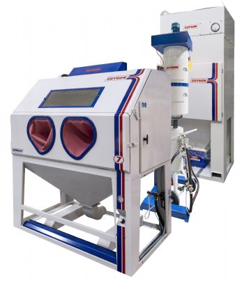 Guyson Grit Blaster for cleaning PVD shields