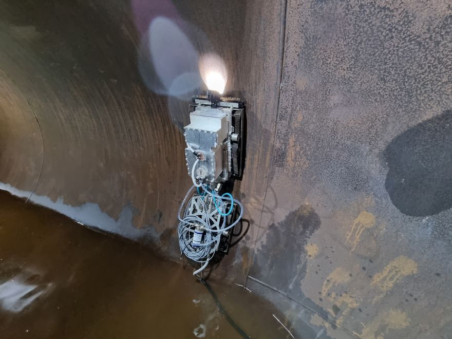 Remotely controlled robot developed for pressure vessel inspections