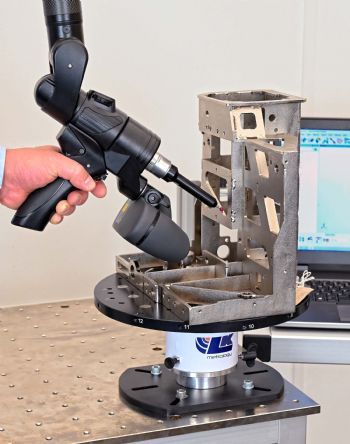 Rotary index table boosts efficiency of portable arm metrology