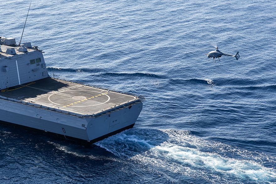 Naval unmanned aerial system tested at sea from a French Navy frigate