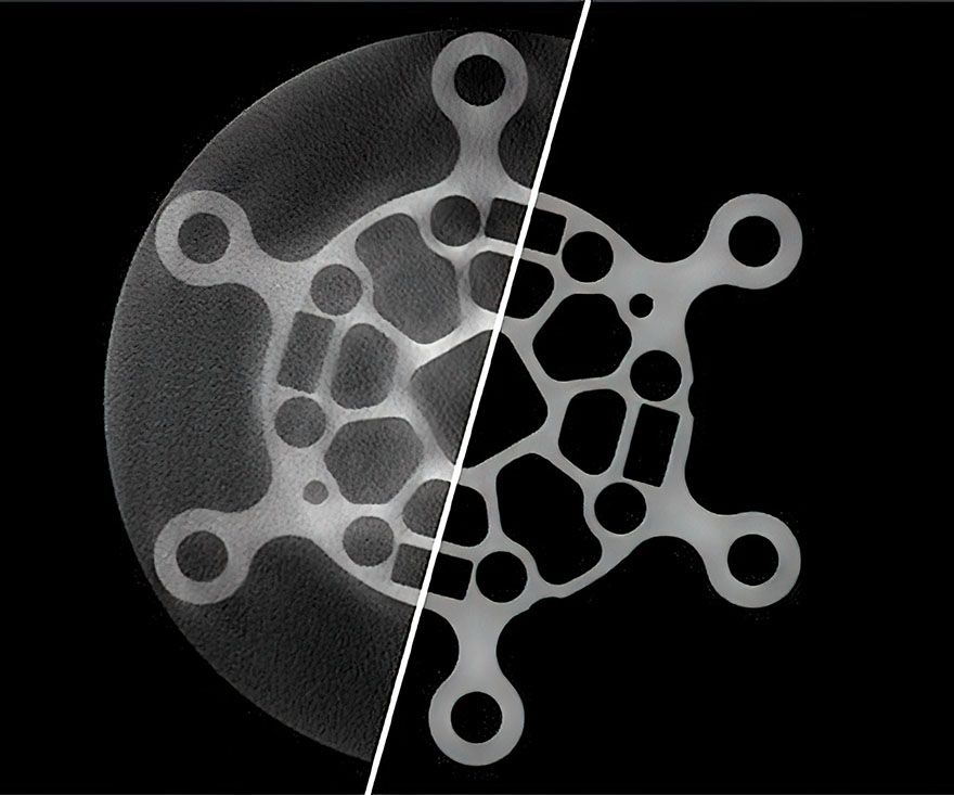 Tilted CT improves X-ray inspection of flat, high-aspect ratio parts