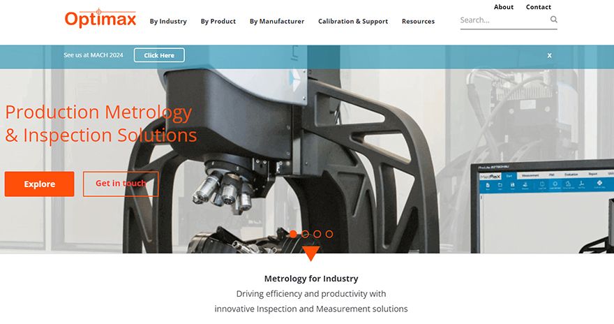 Optimax unveils new website for production metrology
