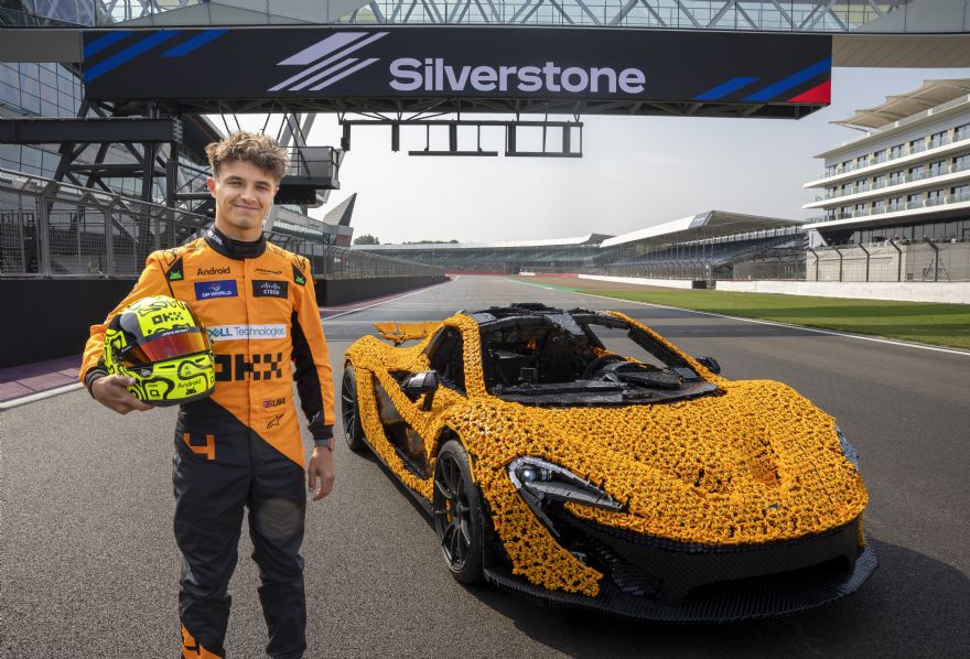 Life-size LEGO Technic McLaren P1 laps Silverstone