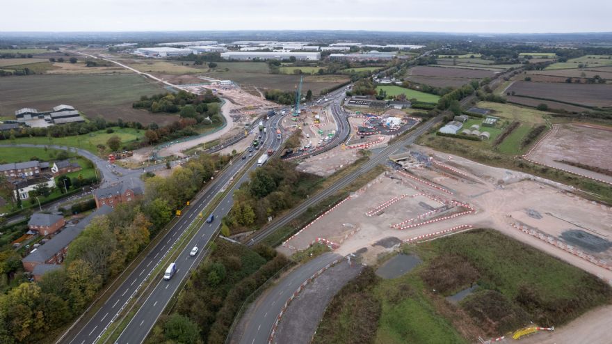 Foundation work begins on bridge to take highway over HS2