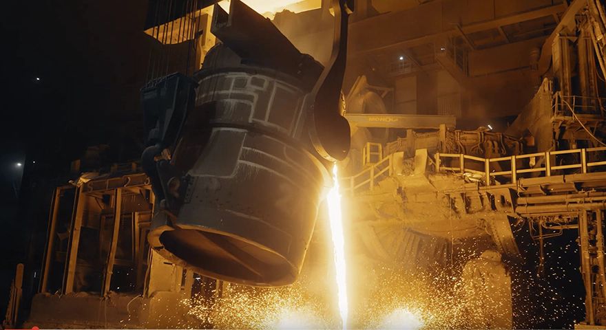 Video shows temperature measurements inside steel plant
