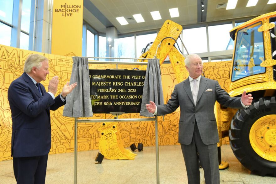 The King visits JCB to mark company‘s 80th anniversary
