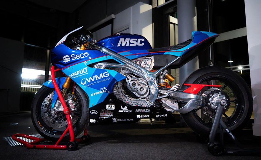 Warwick University unveils electric racing motorbike