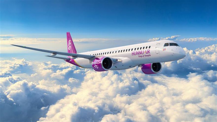 Azorra delivers Mongolia’s first Embraer E195-E2 to Hunnu Air