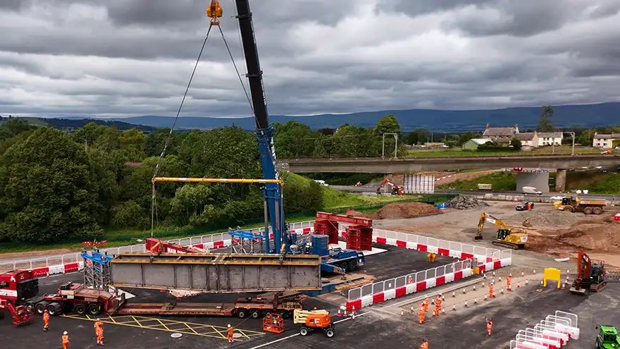 Huge steel beams arrive for new railway bridge 