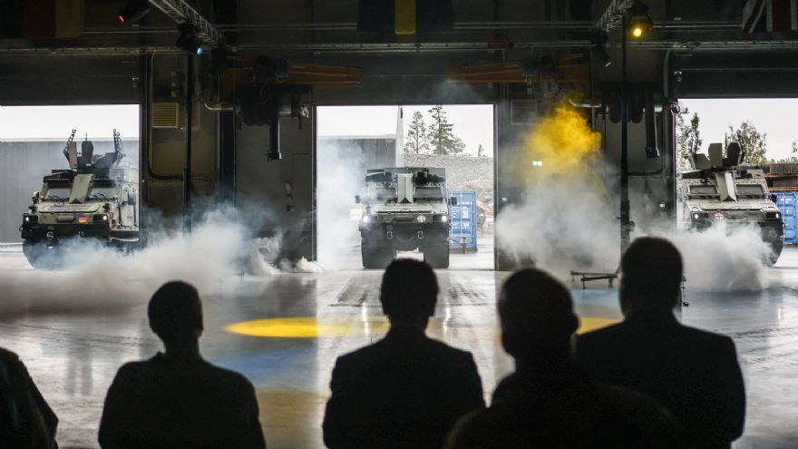 Three BvS10s personnel carriers delivered 