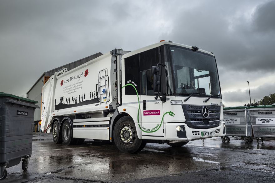 First electric refuse truck for Salford City Council