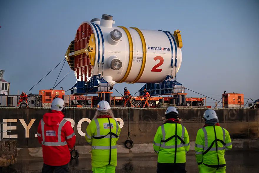 Second nuclear reactor delivered to Hinkley Point C