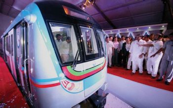 Hyderabad Metro rail coach on display