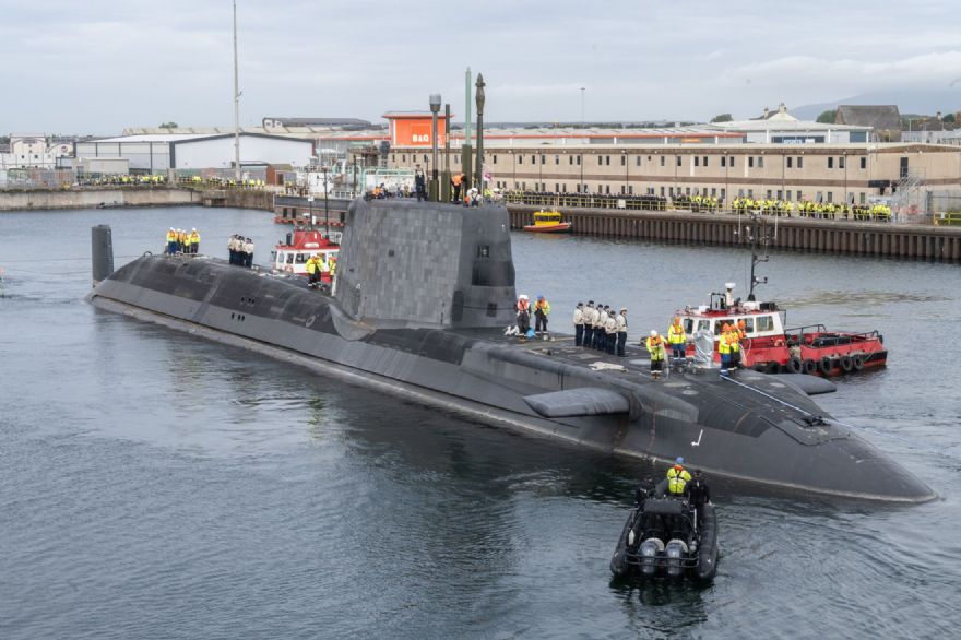 Royal Navy’s newest hunter-killer submarine sets sail