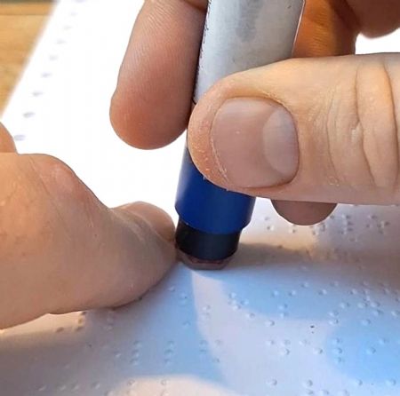 Braile-tip pen